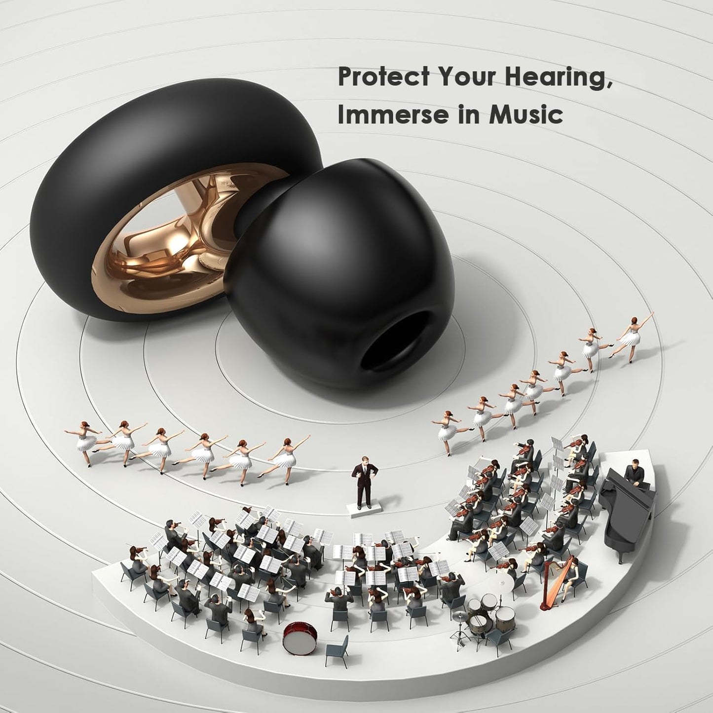 Ear Plugs for Sleep Noise Cancelling,45dB Soft and Reusable Silicone Earplugs for Hearing Protection with 8 Ear Tips in Four Sizes (XS, S, M, L),for Noise Reduction (Black, 4 Sizes (1 Set))