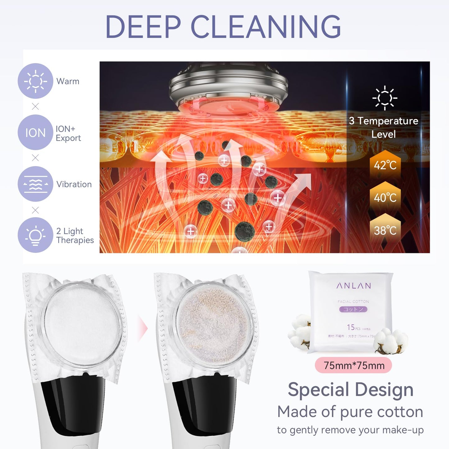 ANLAN Face Massager for Skin Care,Beauty Device Multi Anti-Wrinkle High-Frequency EMS Facial Lifting Toning with Red/Blue Machine,Skin Rejuvenation and Tightening