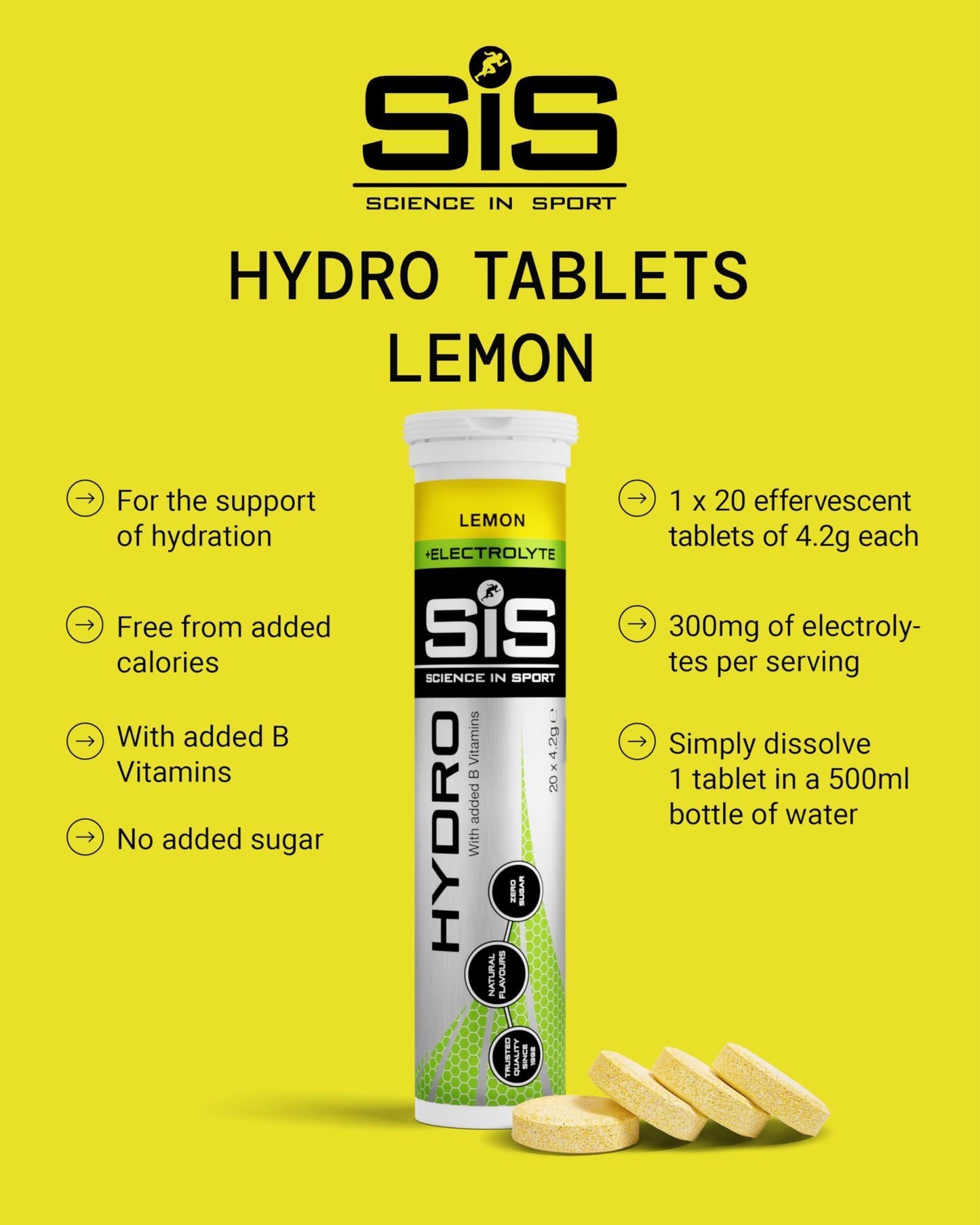 SiS Hydro Electrolyte Tablets Lemon 20-Pack | TRYTLION