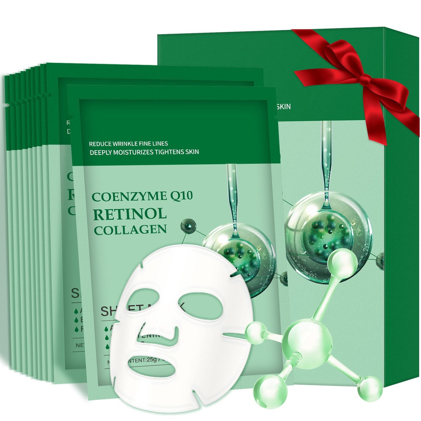 Collagen Q10 Retinol Face Mask – Pack of 10 | TRYTLION