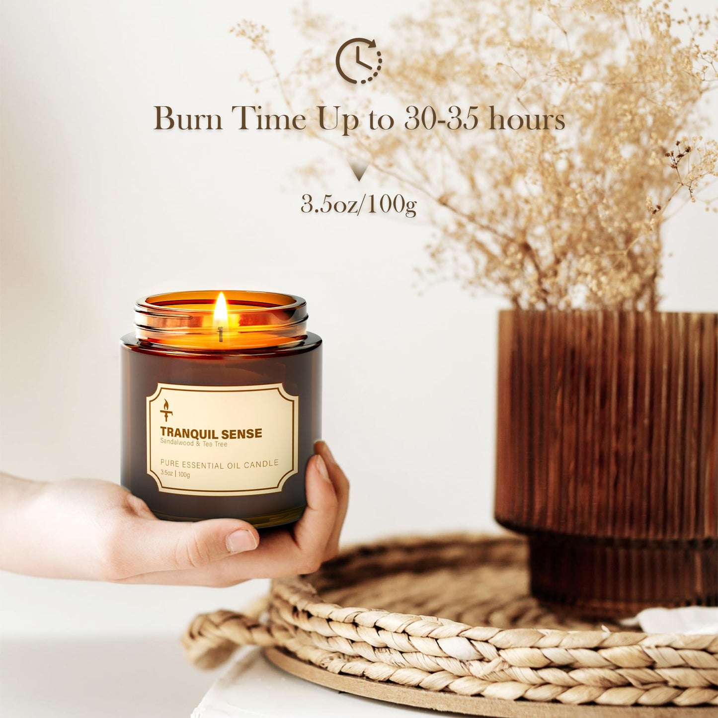 TRINIDa Scented Candles for Living Room, 2 Pack 3.5oz Soy Wax Candles for Home Scented, Deep Cleanse & Tranquil Sense Aromatherapy Candle Gift Set, Relaxation Gifts for Women