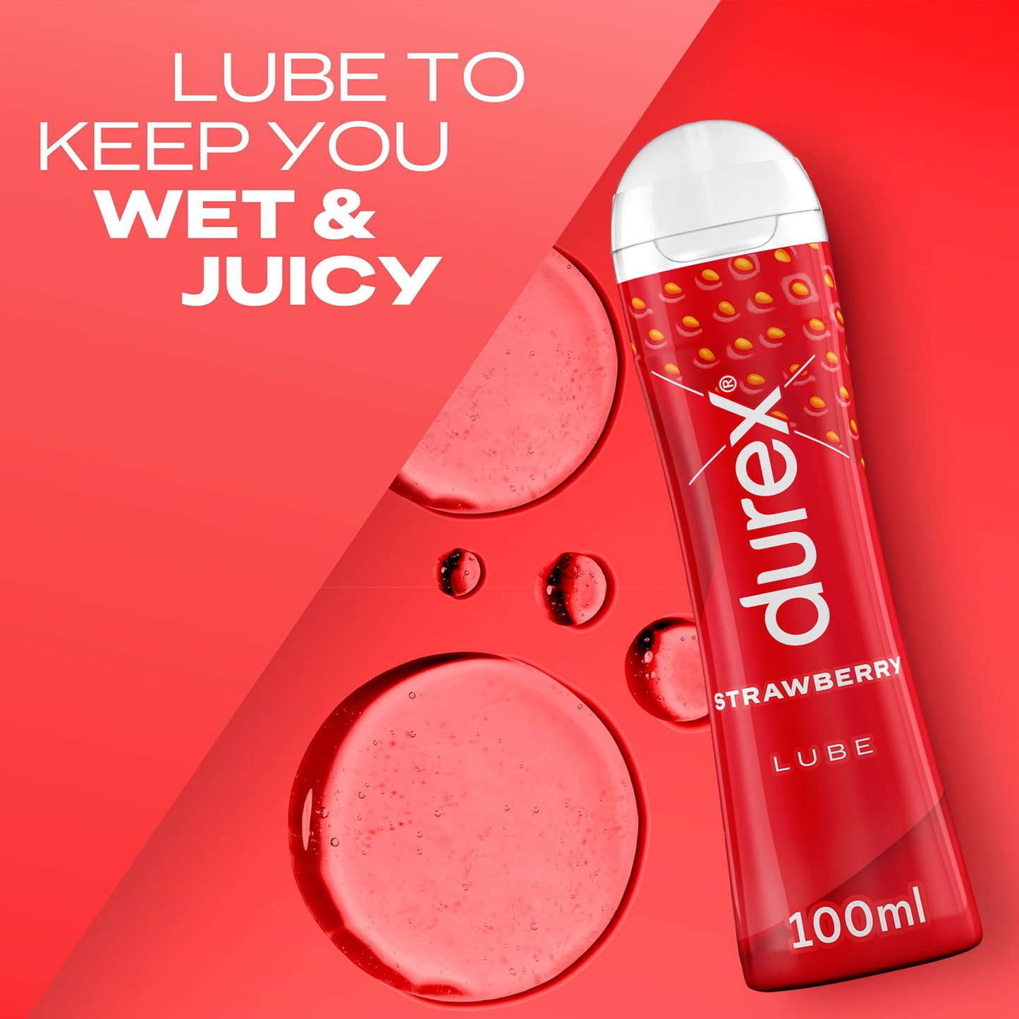Durex Strawberry Flavoured Lube Intimate Gel, Water Based, 100 ml (Packaging May Vary)