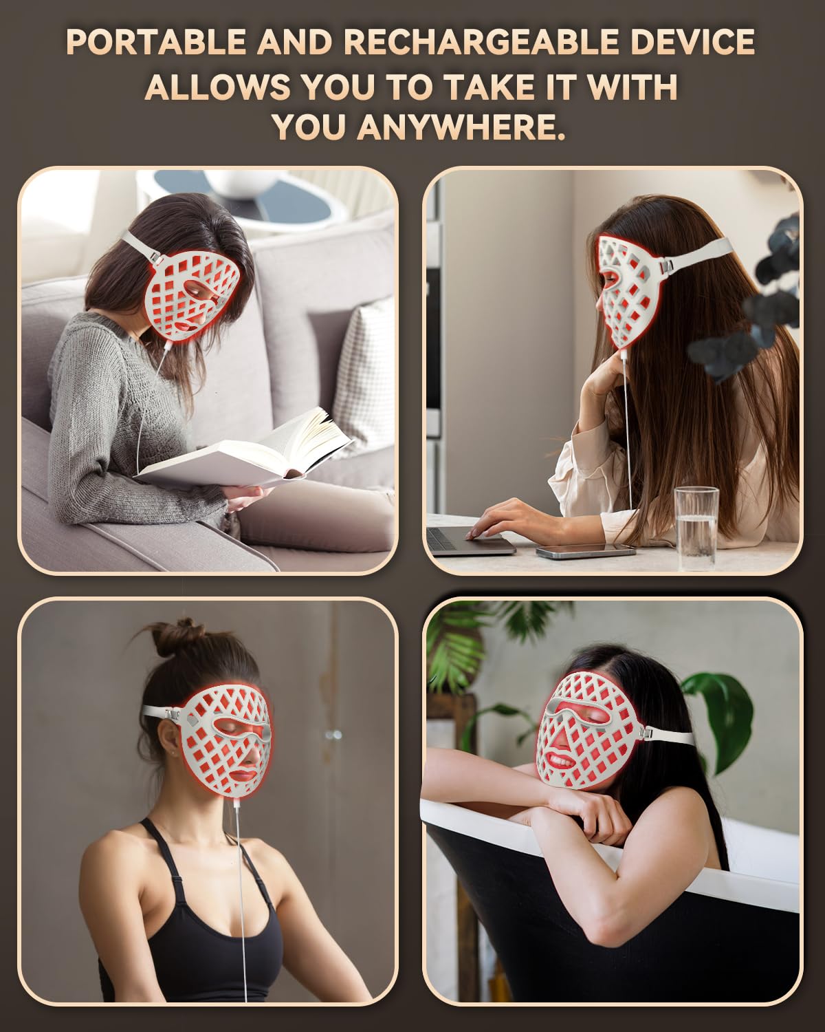 LUTDTRS LED Light Therapy Face Mask,7 Colors Light Beauty Facial Device Reusable Mask for Girl Skin Tightening Acne Treatment Anti-Aging Smooth Wrinkles Fine Lines and Skin Repair Home Skincare