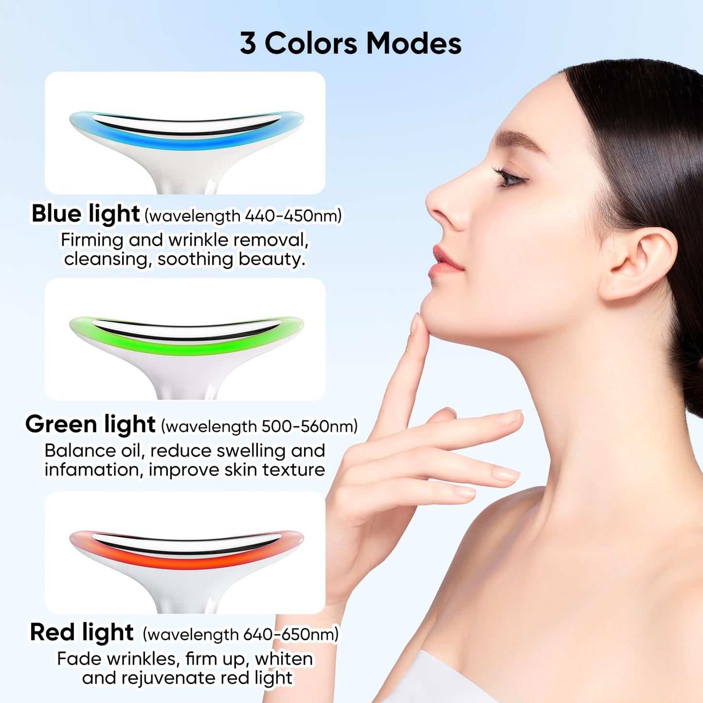 Face Massager Electric Lifting Device: Facial Neck Lift Machine 45°C Heat EMS Microcurrent Massage - 3 LED Colors Light Toning Skin Wand Anti-Wrinkle Anti-Aging Tightening Beauty Tool for Women