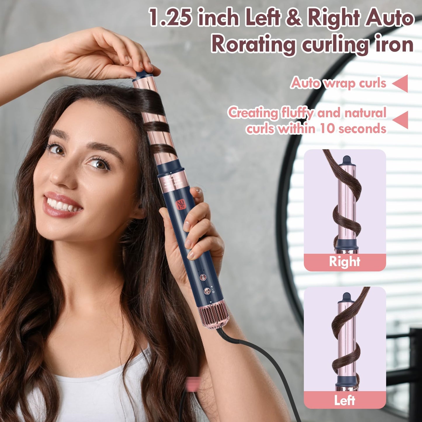 Flexstyle Hair Styler, NDLT 110,000 RPM High Concentration of Negative Ions Hair Dryer, Blow Dryer Brush, Straightening Brush, Curling lron 5 in 1 for Fast Drying Curling Straightening & Smoothing