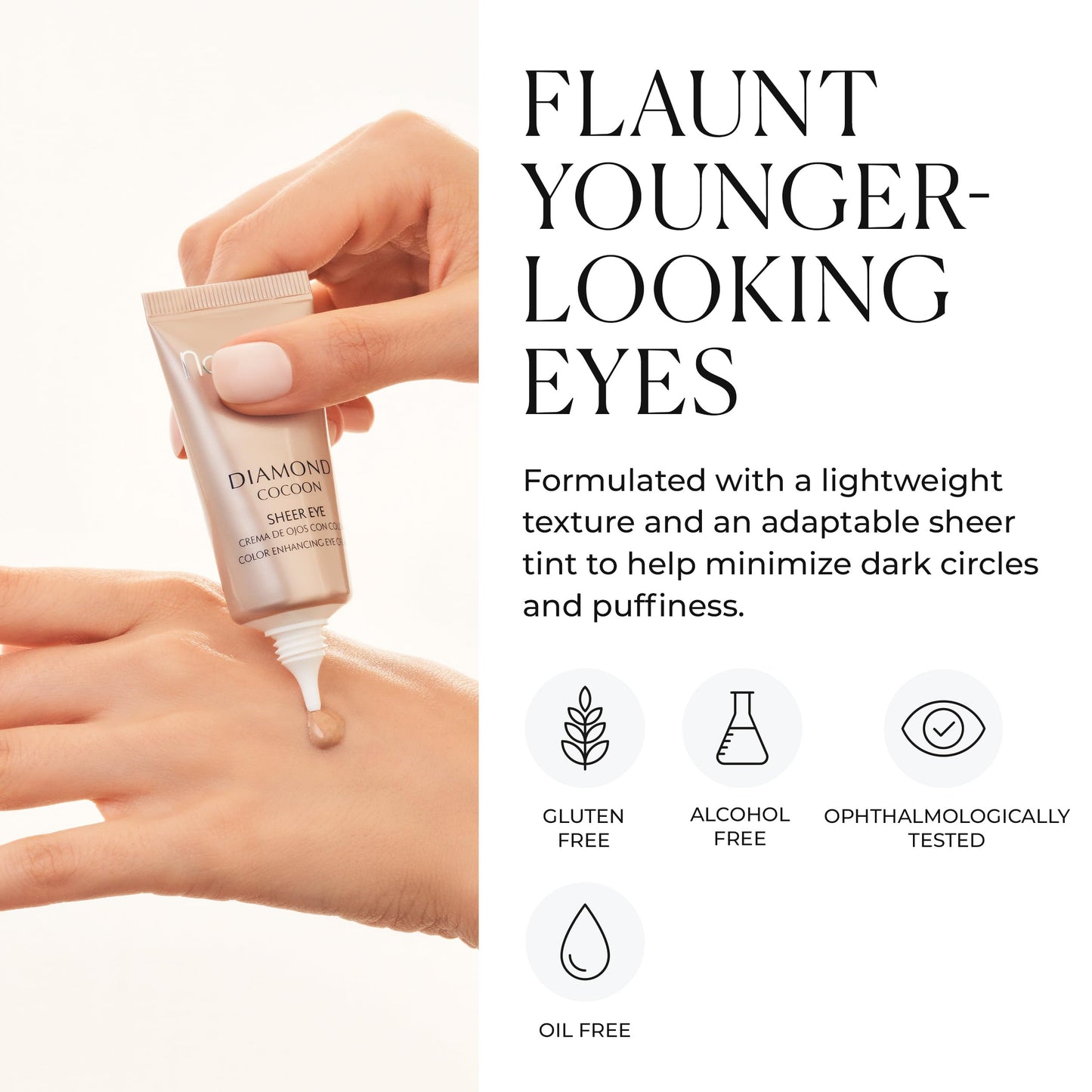 Natura Bissé Diamond Cocoon Sheer Eye, Anti-Aging Tinted Eye Cream, Rejuvenates, Hydrates & Conceals, 0.3 Oz