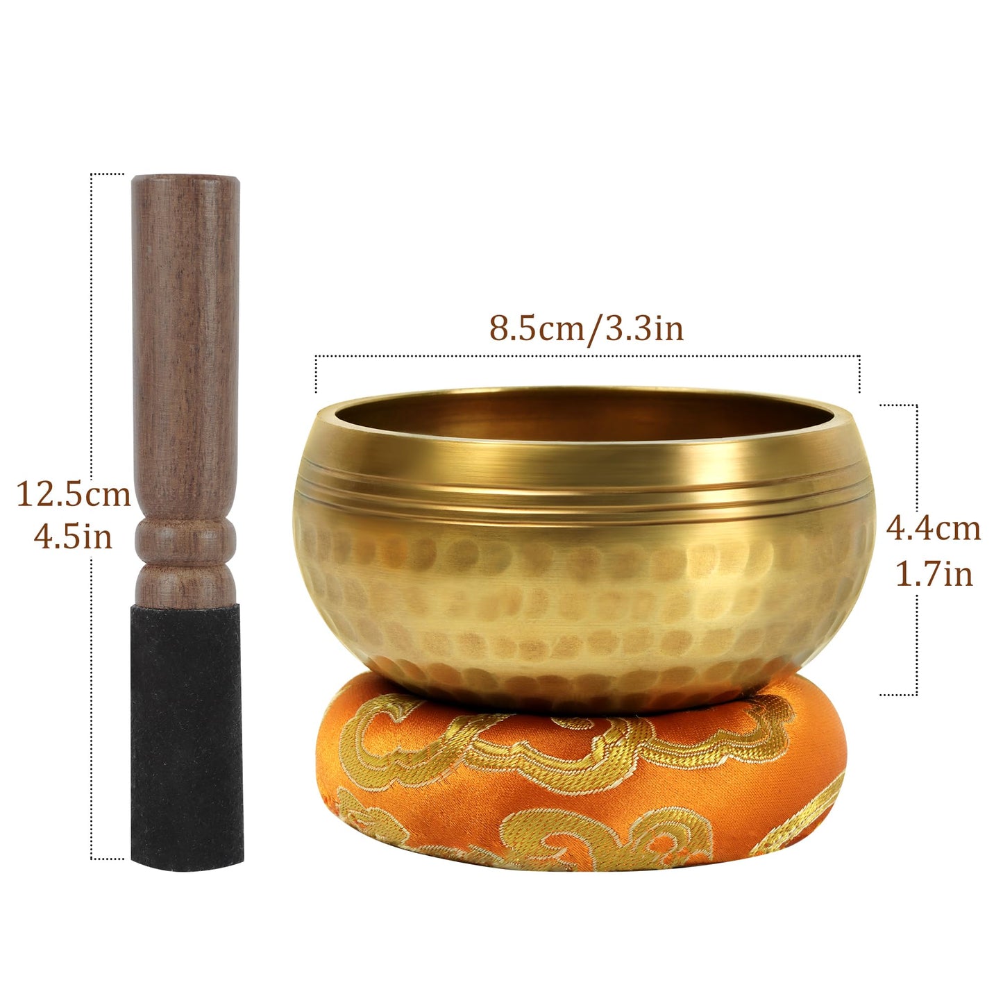 DiDiBirDi 3.14In Tibetan Singing Bowl Set 7 Chakra Crystal Stones Handmade in Nepal for Meditation,Mindfulness and Relaxations