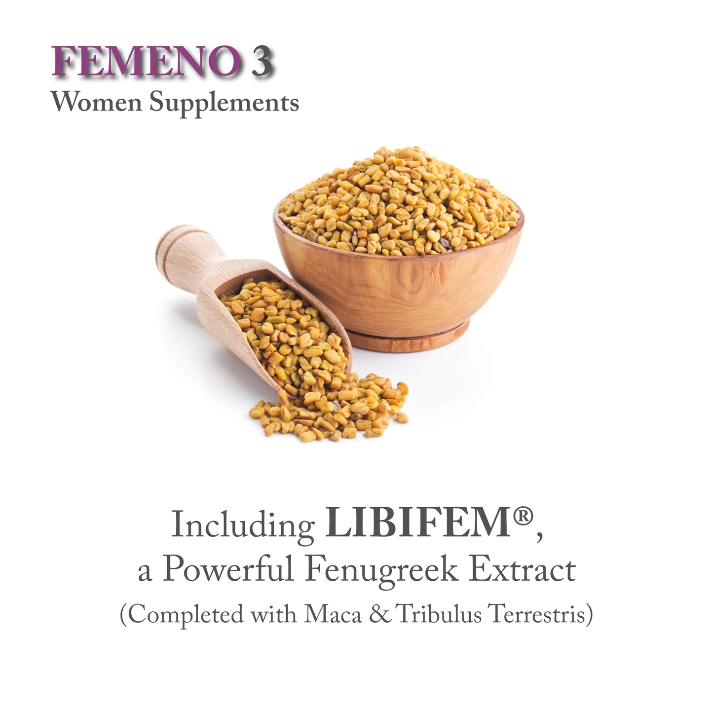 FEMENO 3 Women Supplement | Herbal Supplement with Maca Root, Fenugreek Extract and Tribulus Terrestris | 60 Capsules | by ReAge®