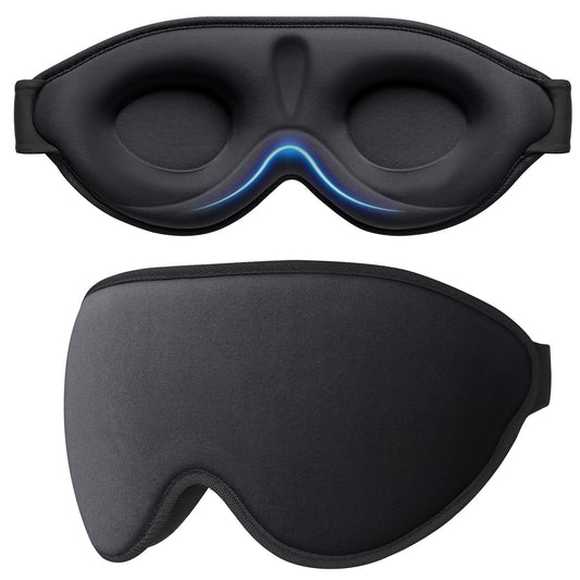 Gritin 100% Light Blocking Sleep Masks for Men & Women-Zero Pressure Sleeping Eye Mask -3D Ergonomic Design Eye Movement and Eyelash Friendly, Ultra Comfortable Blindfold for Sleeping