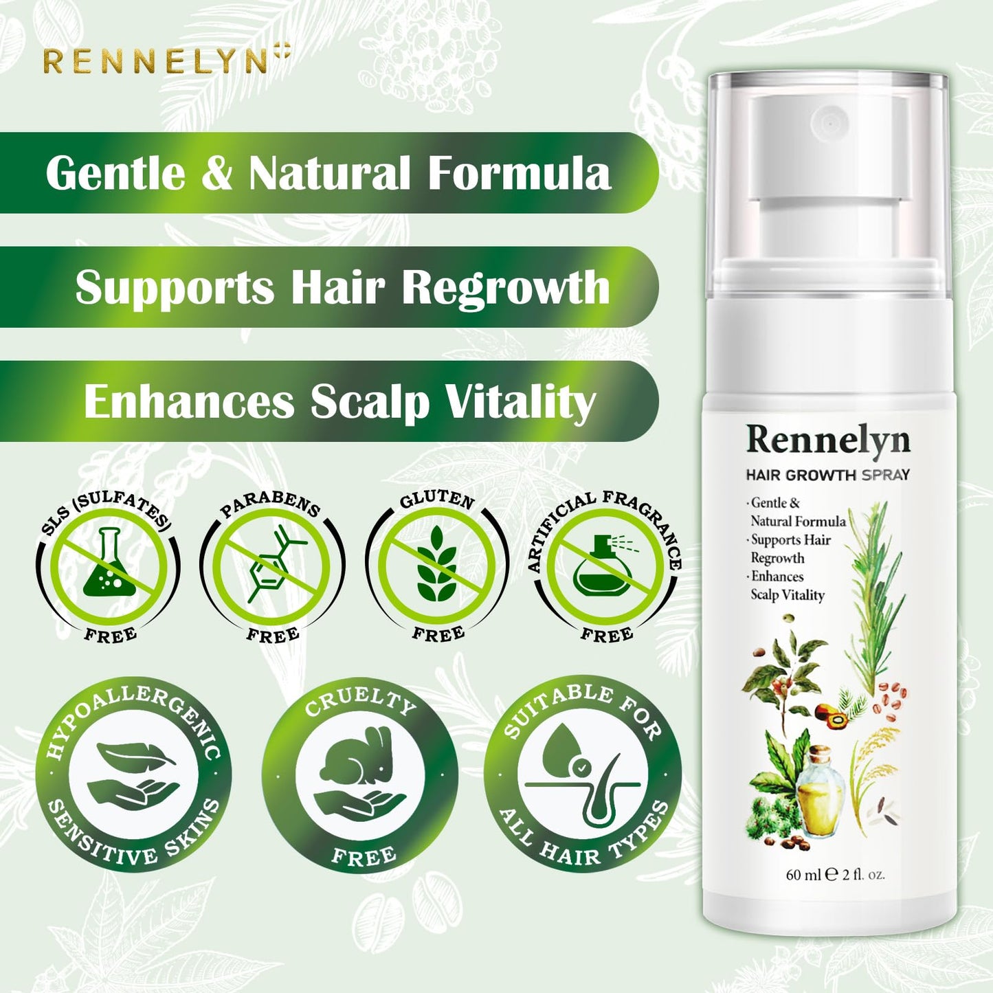 Natural Hair Growth Oil Spray: Rosemary Castor Batana Oil with Rice Water Lotion for Hair Growth and Thickening, 60 mL – Hair Loss Treatment For Women