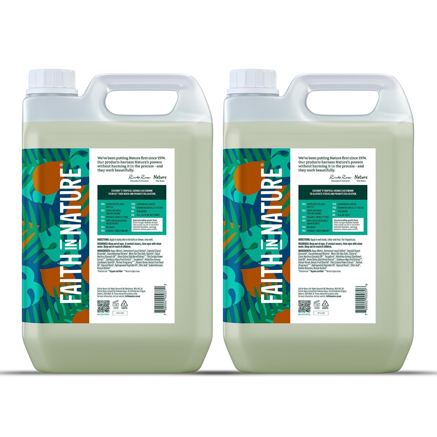 Faith In Nature 2 x 1L Natural Shea & Argan Shampoo and Conditioner Set, Nourishing, Vegan & Cruelty Free, No SLS or Parabens, For Very Dry to Dry Hair
