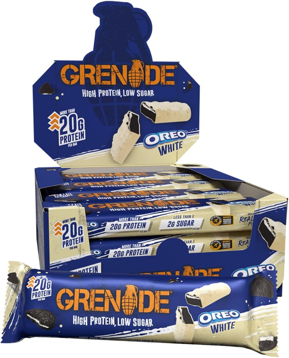 Grenade OREO White Protein Bars 12 Pack – High Protein Low Sugar