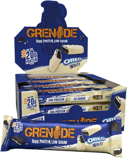 Grenade OREO White Protein Bars 12 Pack – High Protein Low Sugar