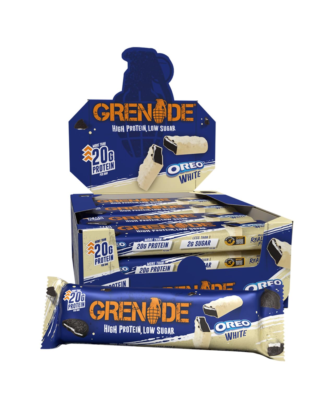 Grenade OREO White Protein Bar – 12×60 g | TRYTLION