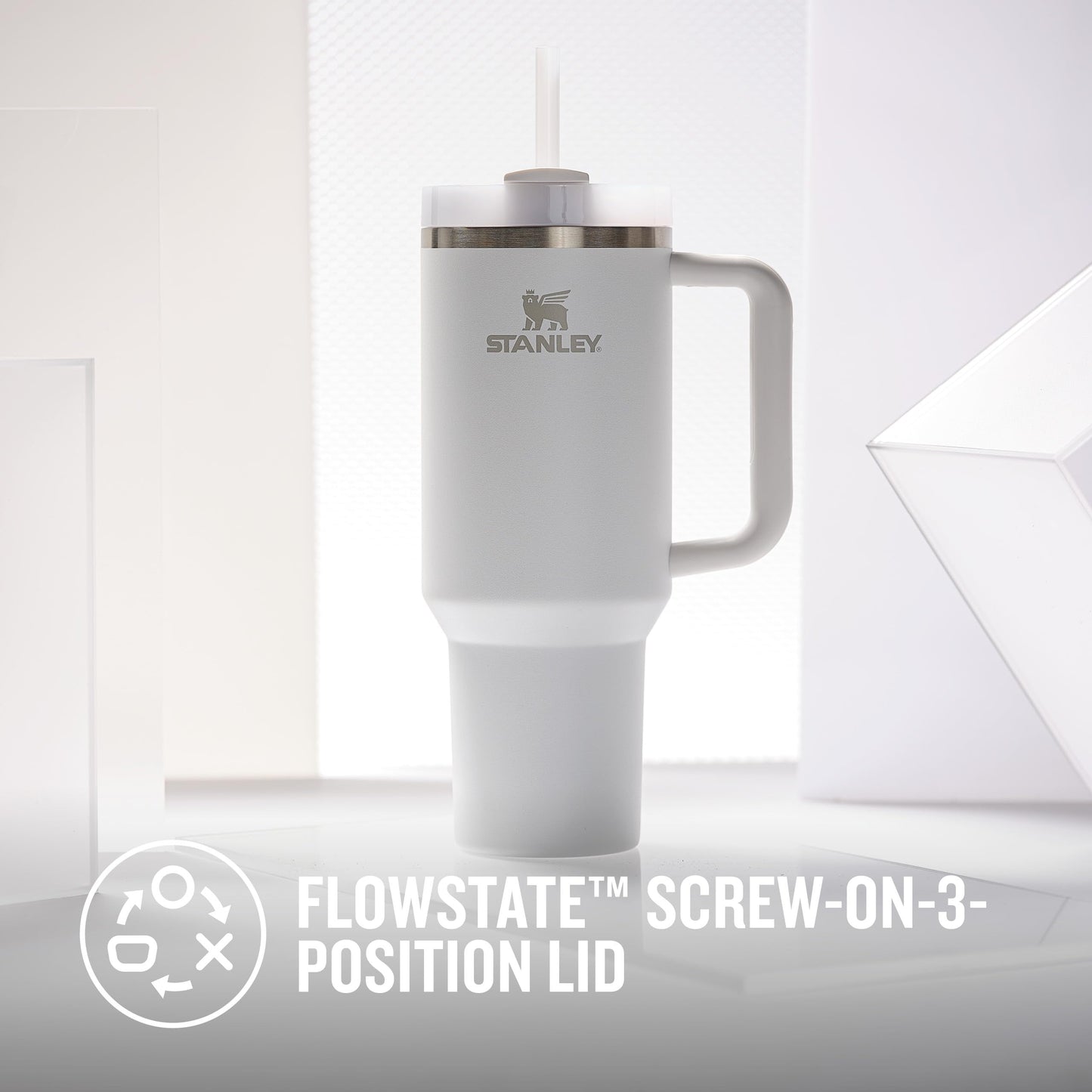 Stanley Quencher H2.0 Flowstate Tumbler 1.2L - Cold For 11 Hours - Iced For 48 Hours - Metal Water Bottle With Straw, Handle And Lid - Dishwasher Safe - Travel Mug For Cold Drinks - Frost