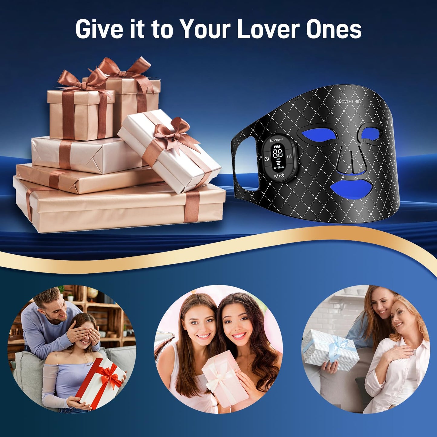 Lovsheme LED Face Mask – Wireless Red Light Therapy