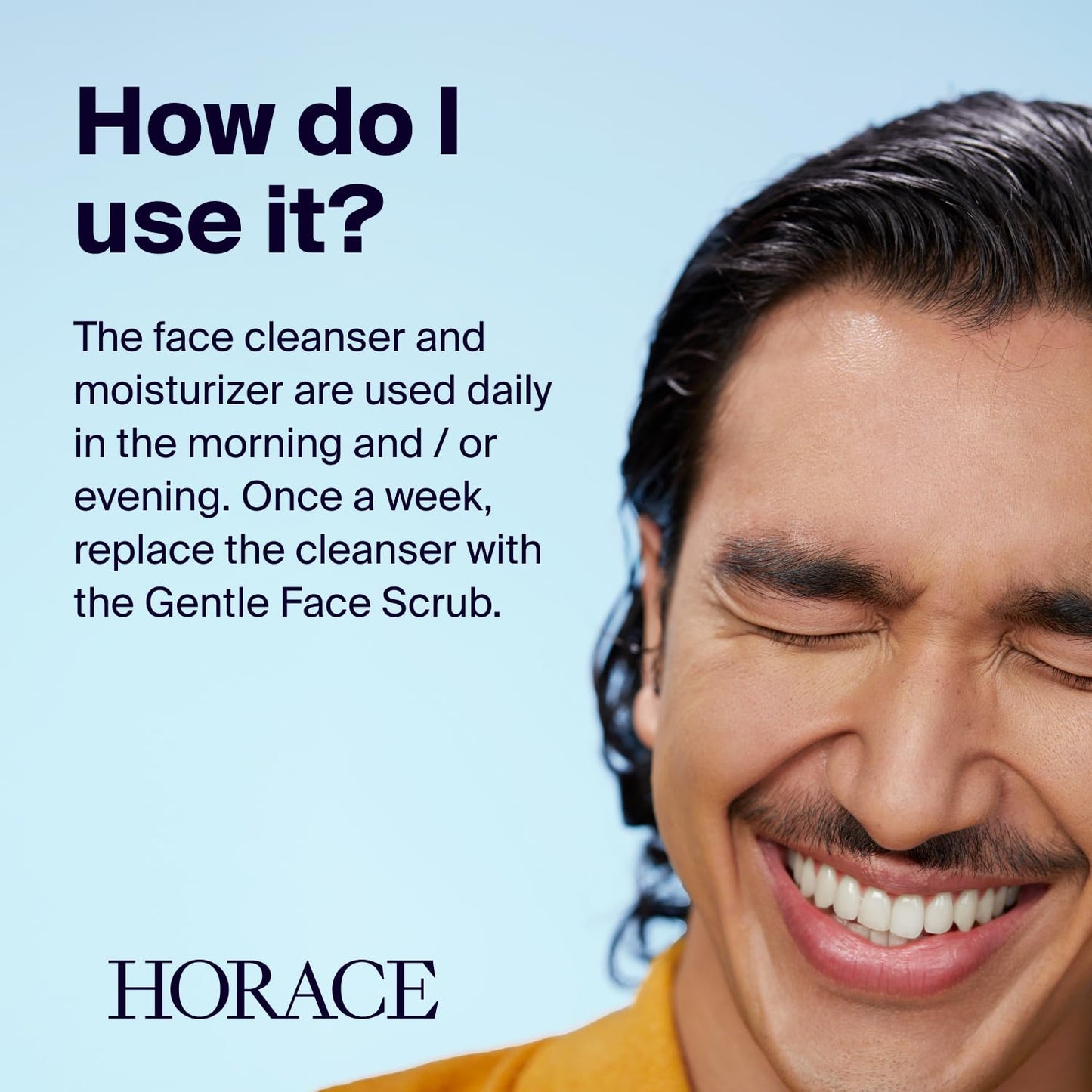 HORACE Face Kit for Men - Gift Set with Purifying Face Cleanser, Gentle Face Scrub, and Mattifying Face Moisturiser - Skincare Set for Cleansing and Hydrating