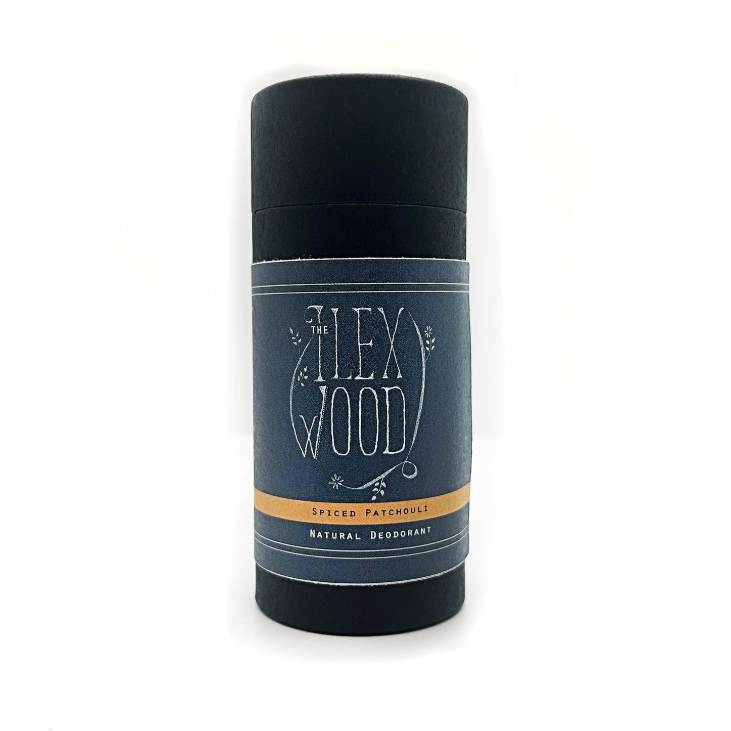The Ilex Wood - Spiced Patchouli Woody Natural Deodorant - 70ml. Natural Deo in Eco Friendly Cardboard Tube, Vegan, no Plastic, no Alcohol, no Toxins, no Aluminium Salts & Cruelty Free for Women & Men