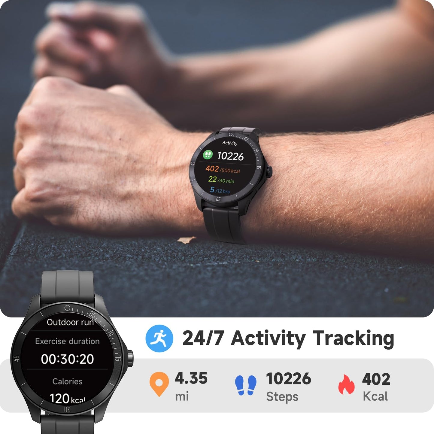 TOOBUR Smart Watch for Men Alexa Built-in, 44mm Fitness Tracker with Answer/Make Calls, IP68 Waterproof/Heart Rate/Sleep Tracker/100 Sports, Fitness Watch Compatible Android iOS