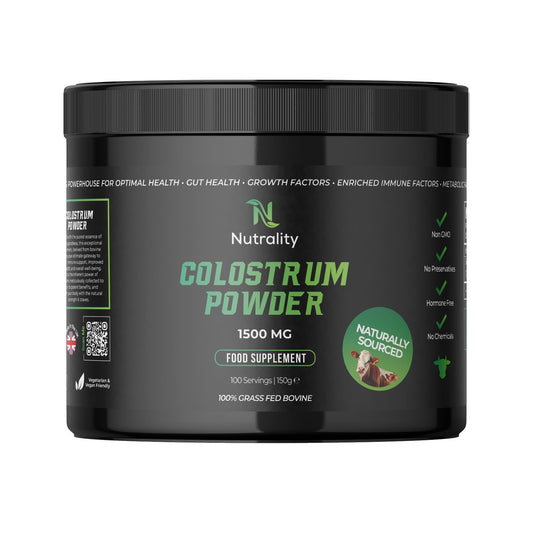 Nutrality 100% Bovine Colostrum Powder 1500mg | for Gut Health & Immune Support | Colostrum Supplement for Men & Women | Gut Health Supplements for Energy, Gut Repair & Human Parasite Detox