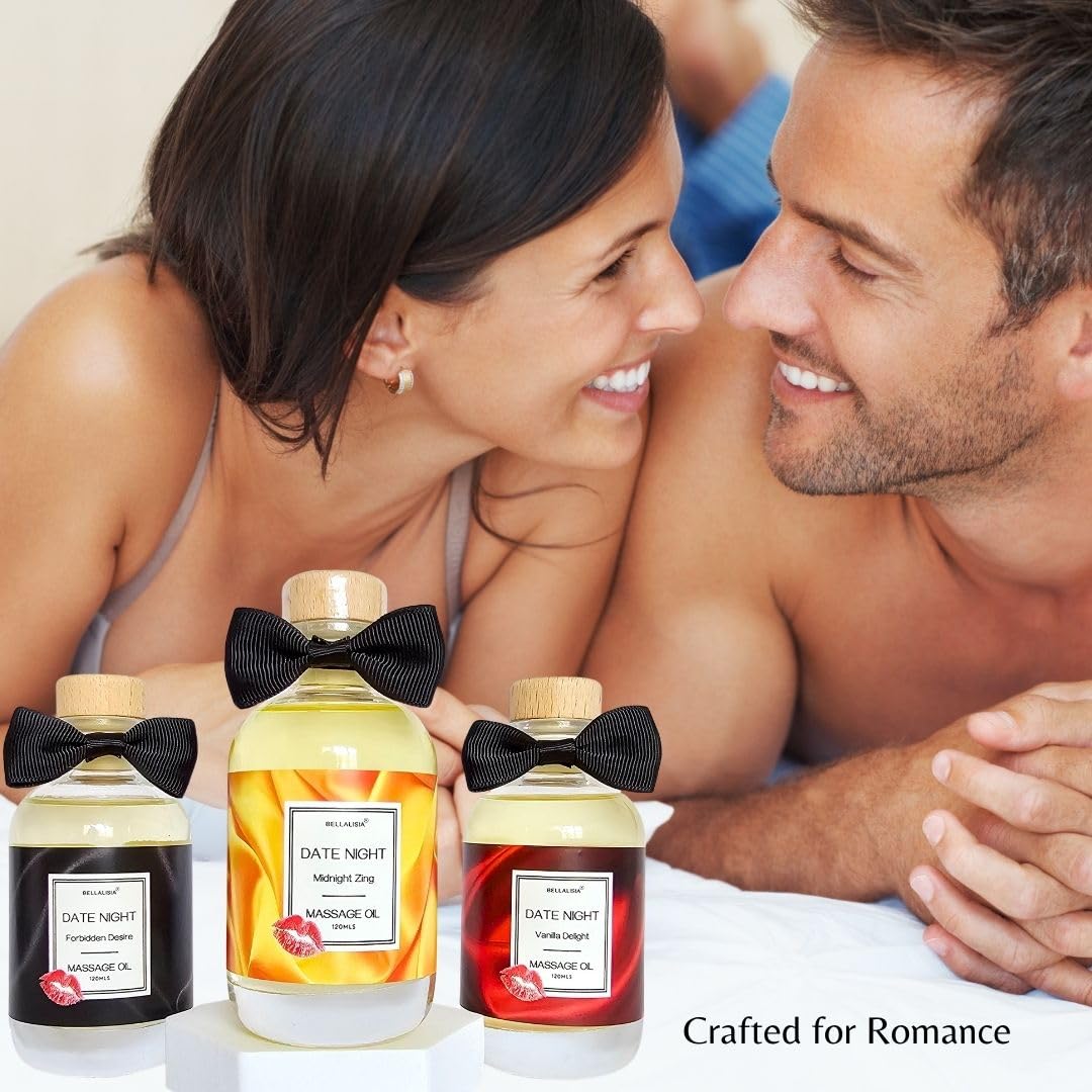Luxurious Massage Oils for Date Night Ideas, Premium Summer Fruit Mix Body Oil Perfect Presents Birthday Anniversary, Valentines Day Gifts. Natural Sensual 120ml Massage Oils for Relaxing Fun.