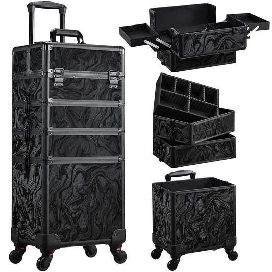 Stagiant 4-in-1 Makeup Trolley Vanity Case – Alpine Black