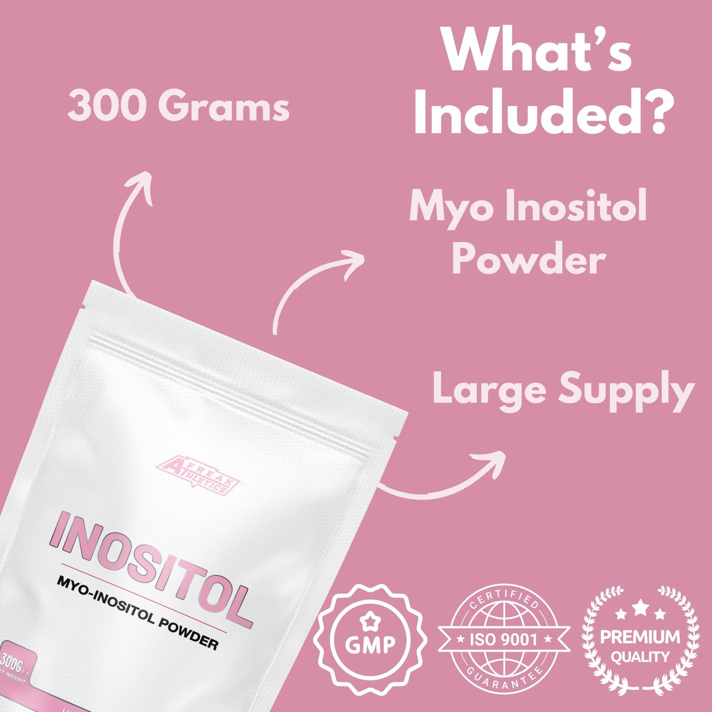 Inositol (Myo-Inositol) Powder 300g | Premium Myo Inositol Powder - Supports Women with PCOS - Promotes Hormonal Balance & Normal Ovarian Function