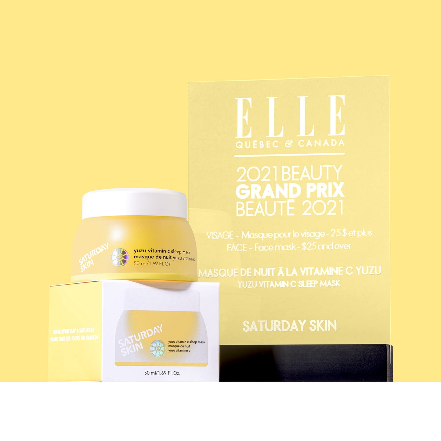 Saturday Skin Yuzu Vitamin C Sleep Overnight Face Mask Skin Care Retinol Niacinamide Face Moisturizer Brightening Sleeping Mask, Korean Skin Care, Vegan Smooth Skin and Reduce Wrinkles