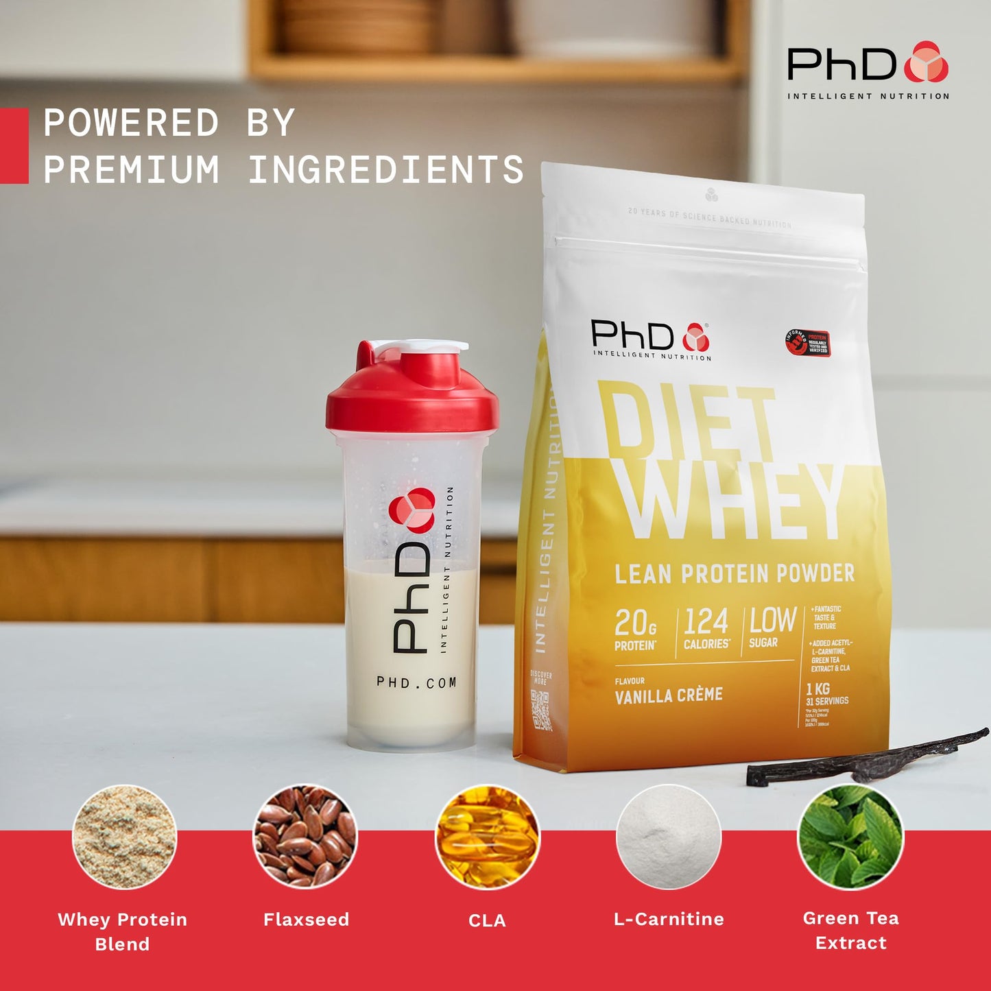 PhD Diet Whey Lean Protein Vanilla Crème 1 kg | TRYTLION