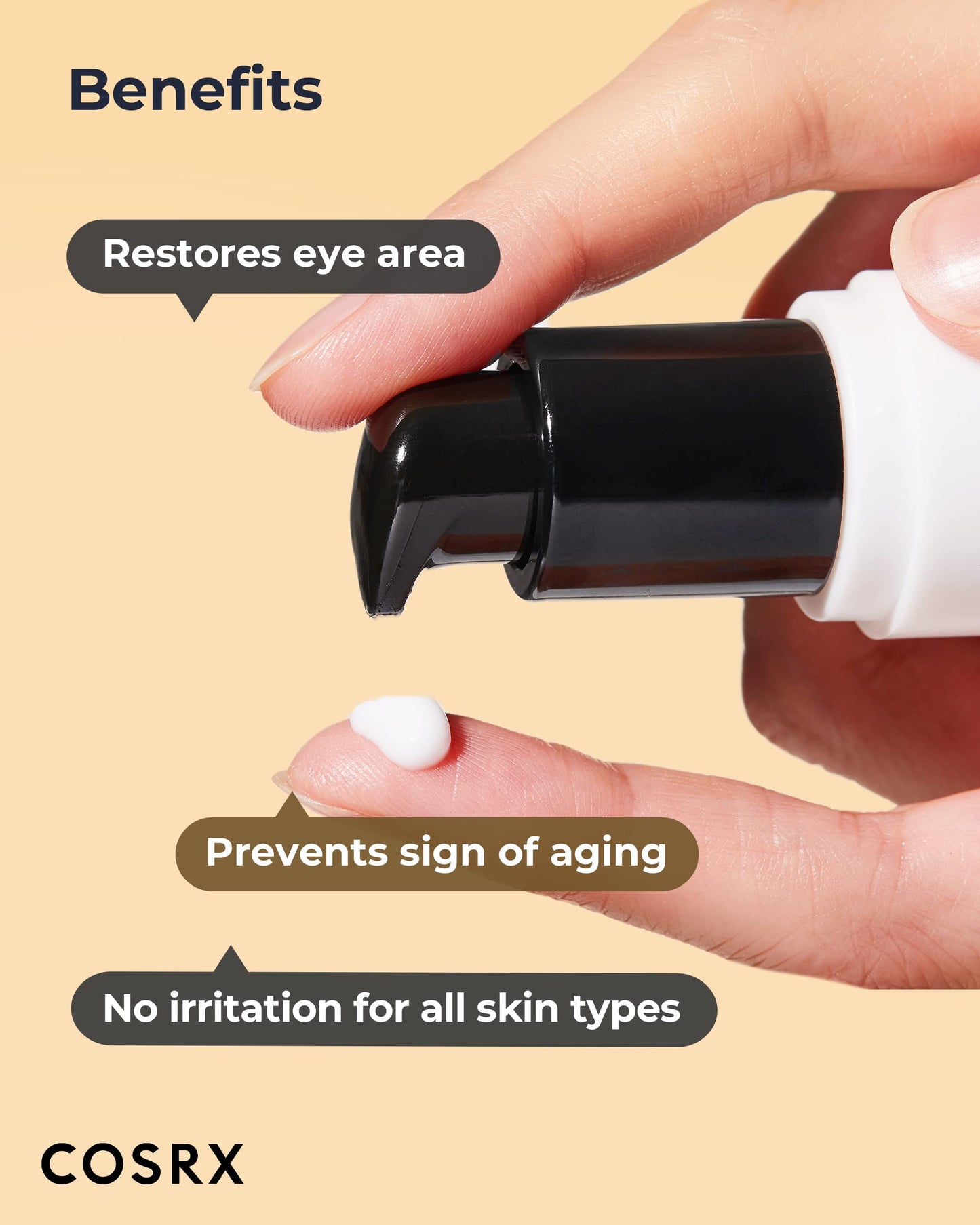 COSRX Advanced Snail Peptide Eye Cream Korean Eye Cream with Snail Mucin, Niacinamide & Peptide for Under Eye Brightening, Anti aging, Fine Lines, Dark Circles & Wrinkle Reduction Korean Skincare 25ml