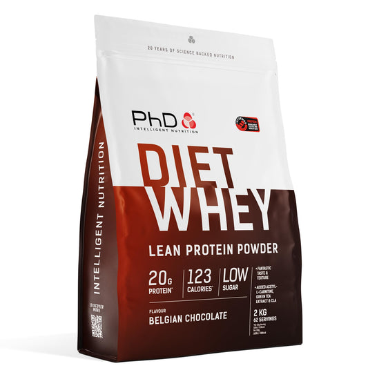 PhD Nutrition Diet Whey High Protein Lean Matrix, Belgian Chocolate Whey Protein Powder, High Protein, 80 Servings Per 2 kg Bag [Package May Vary]