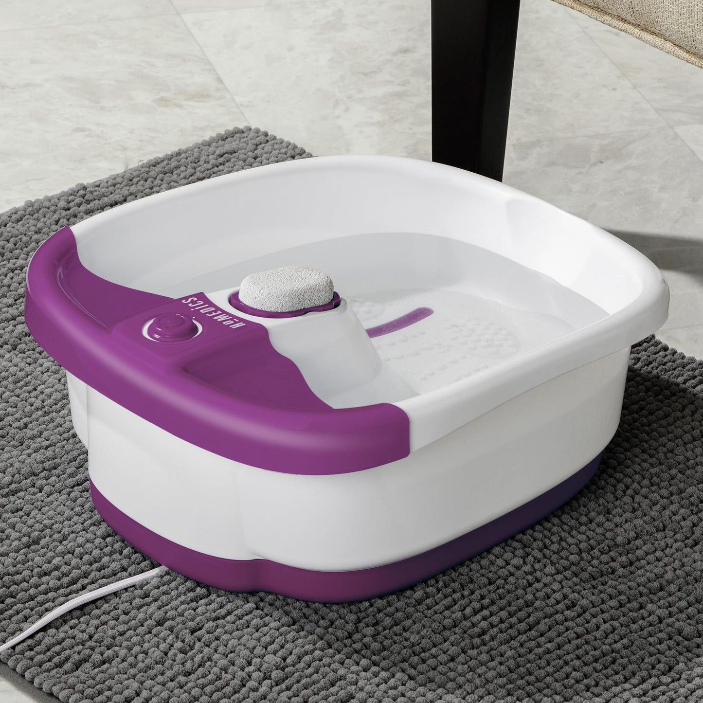 HoMedics Bubblemate Foot Spa and Massager with Keep Warm Function, Soothing Soak Massage Nodes, Bubble Turbo Strip, Pedicure Pumice Stone