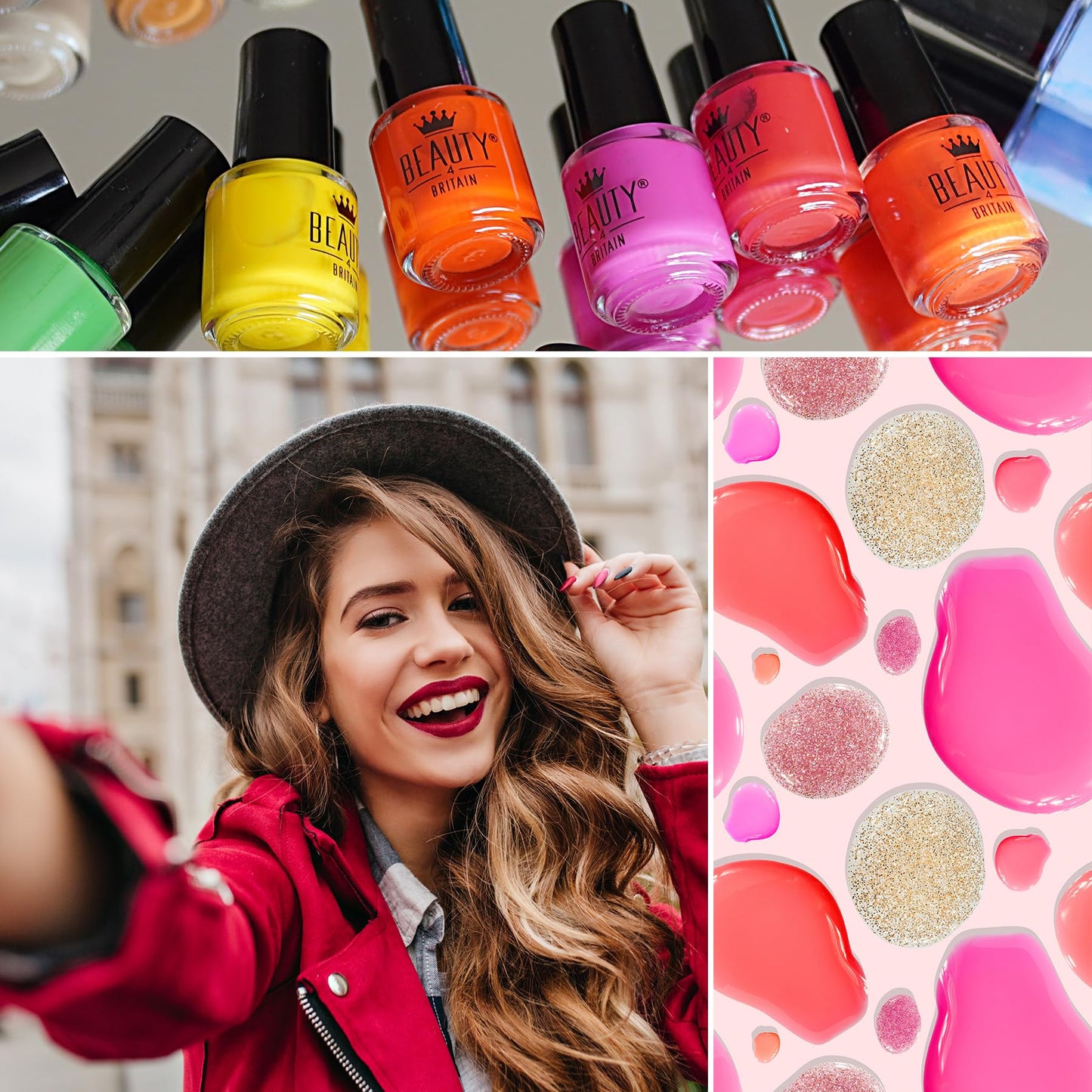 Beauty4Britain Nail Polish Varnish Set 48 Modern Colours + 2 Nail Art Sticker Sets + 2 Display Boxes