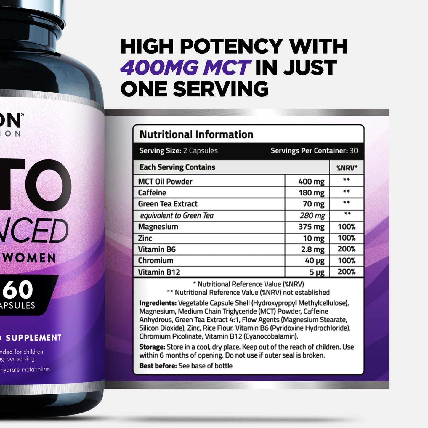 Keto Diet Pills for Men & Women - 1 Month Supply - Vitamins and Minerals - Formulated in The UK - Vegan - Contributes to Fatty Acid & Carb Metabolism