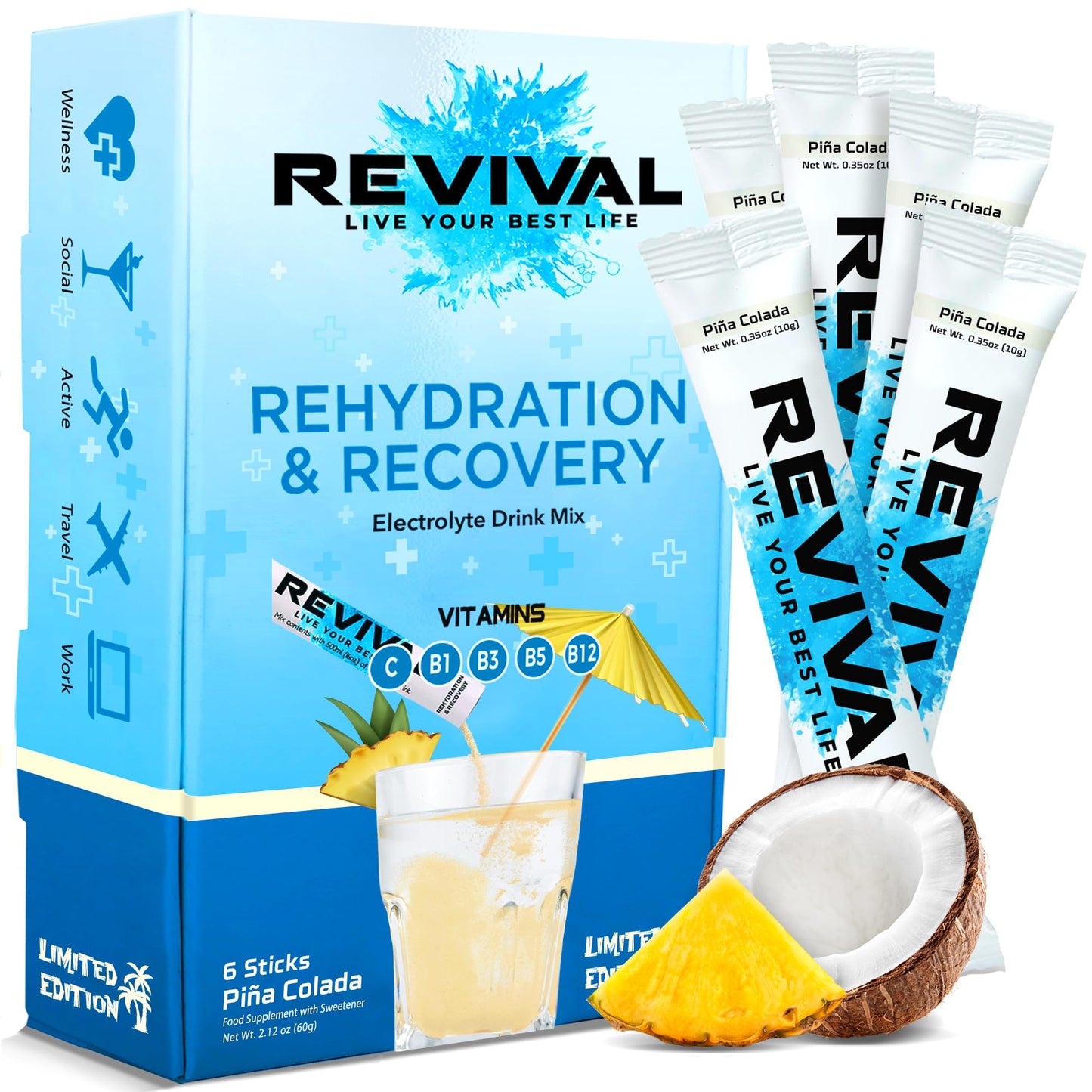 Revival Rapid Rehydration Electrolytes Powder – Pina Colada | TRYTLION
