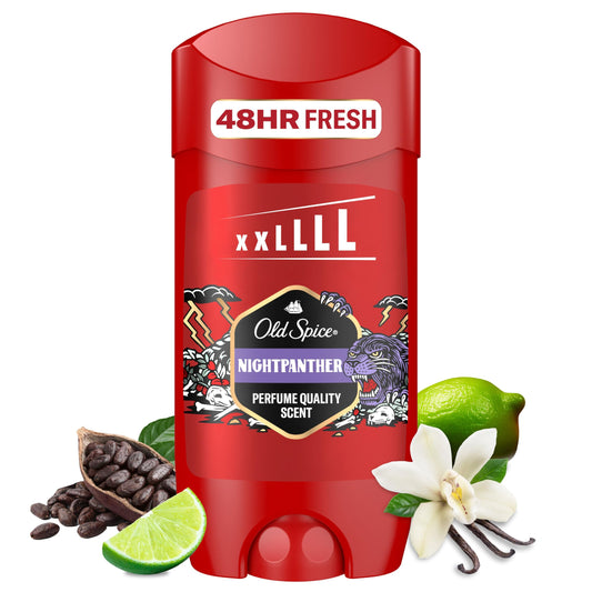 Old Spice Night Panther Deodorant Stick For Men 85 ml, 48H Fresh, 0% Aluminium Salts, Anti-White Marks and Yellow Stains