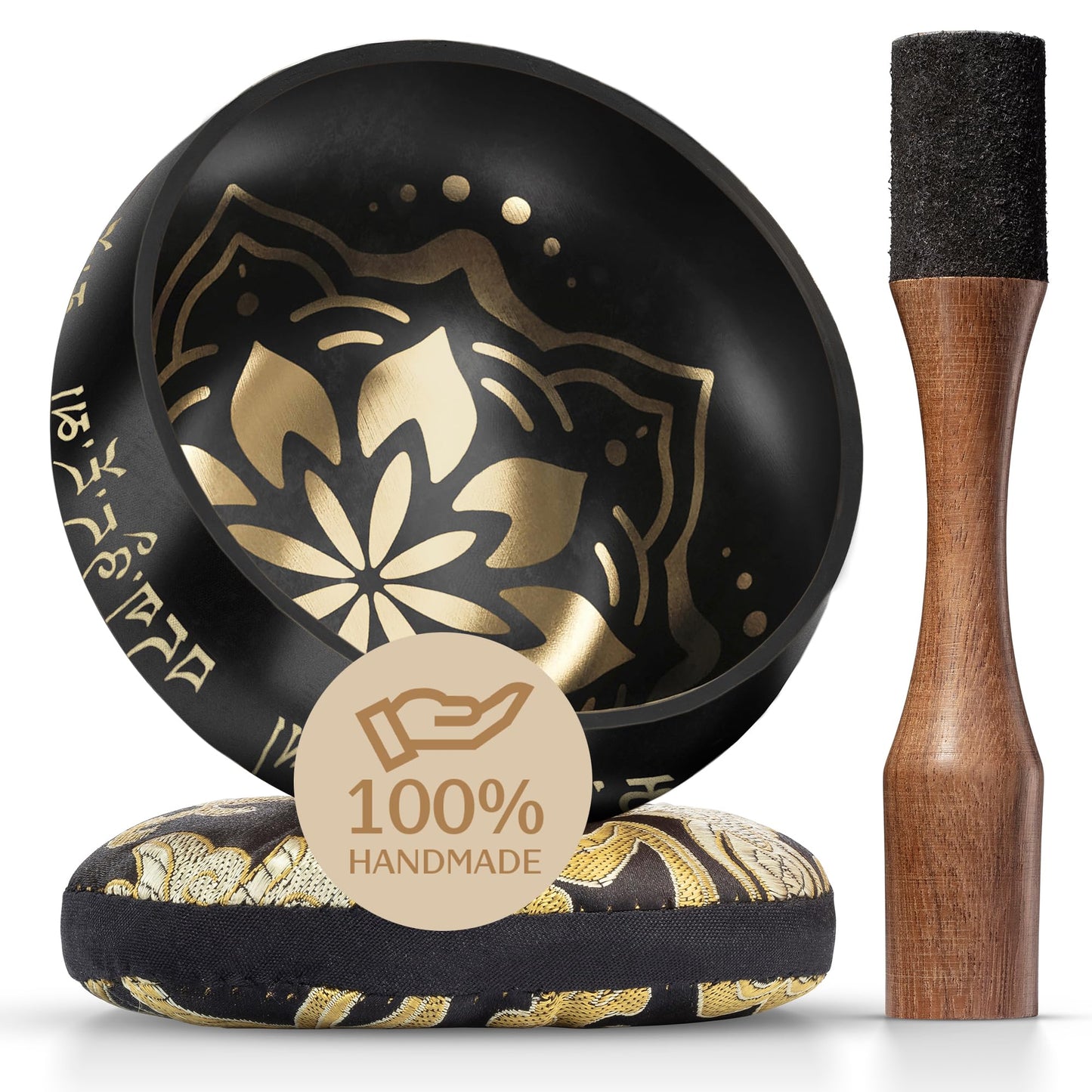 Tibetan Singing Bowl Set – Authentic Hand-Tuned Sound Bowl for Meditation – Complete Meditation Bowl Kit with Cushion, Mallet, and Guide – Perfect Singing Bowl for Yoga, Relaxation, and Sound Healing