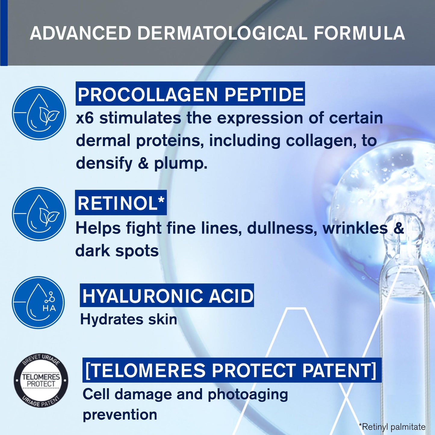 Uriage Age Absolu Collagen Booster Micro-redensifying Serum with Procollagen Peptides & Retinol - Immediate Plumping Effect, X6 Collagen Booster - Wrinkles, Radiance, Volume - Non-greasy Finish - 30ml