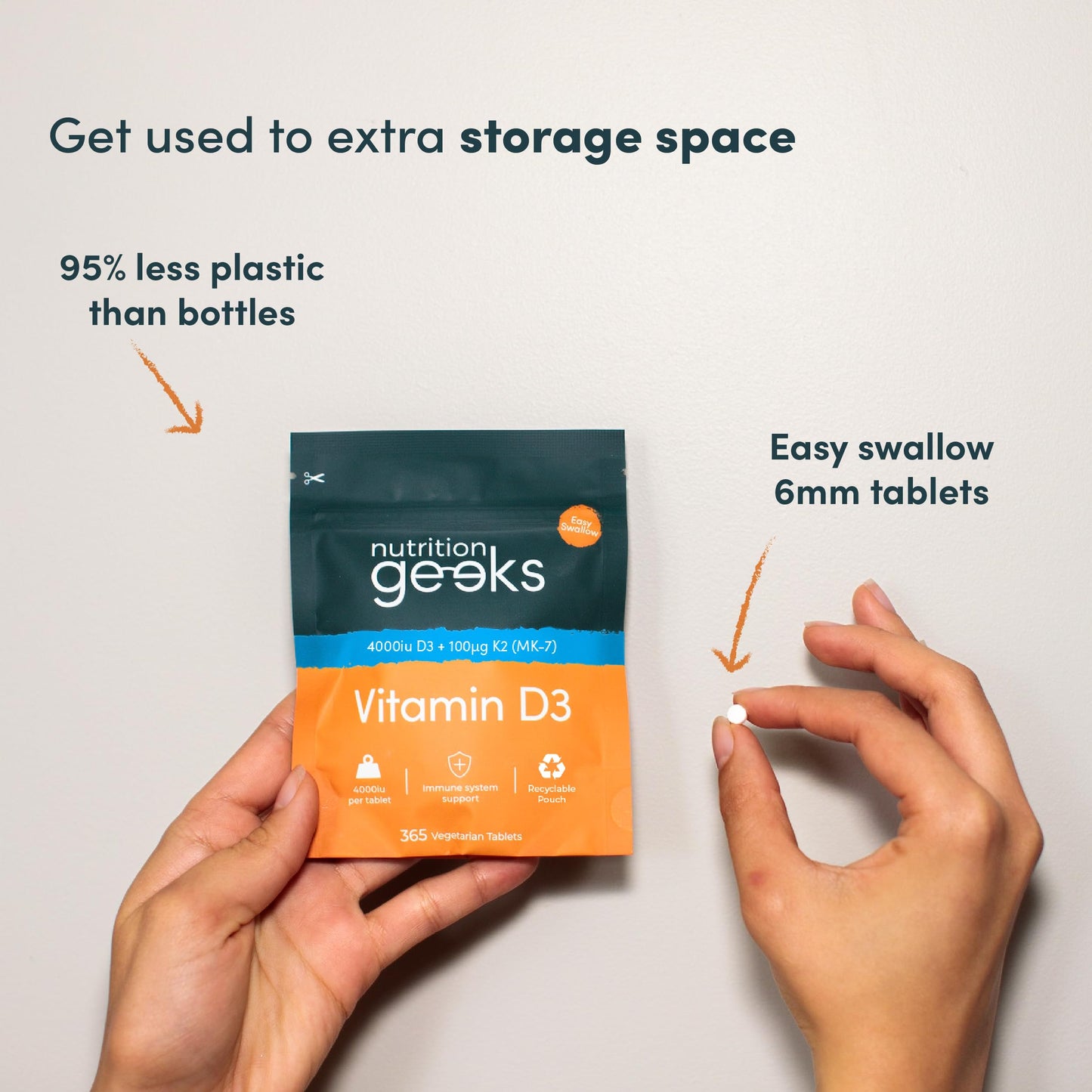 Vitamin D3 4000 IU & K2 MK-7 100µg – 365 Tablets | TRYTLION