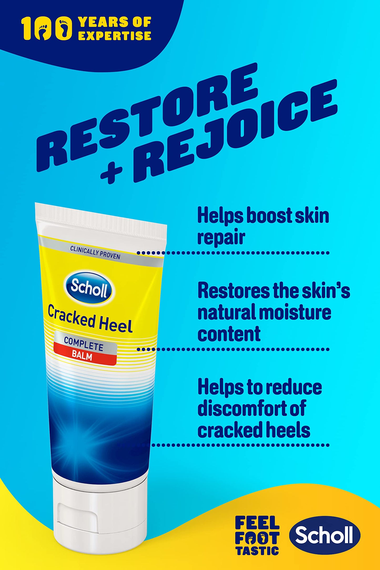 Scholl Cracked Heel Complete Cream with Repair K+, 60ml - Moisturising Treatment Cream for Cracked Heels and Dry Skin with Keratin- 1 x 60 ml