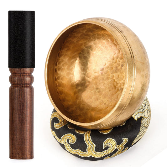 Tibetan Singing Bowls Set-100% Hand-hammered in Nepal Sound Bowl for Meditation, Yoga, Chakra, Meditation Accessories, Unique Christmas Xmas Gifts for Women, Men (8 cm) (8 x 5 cm)
