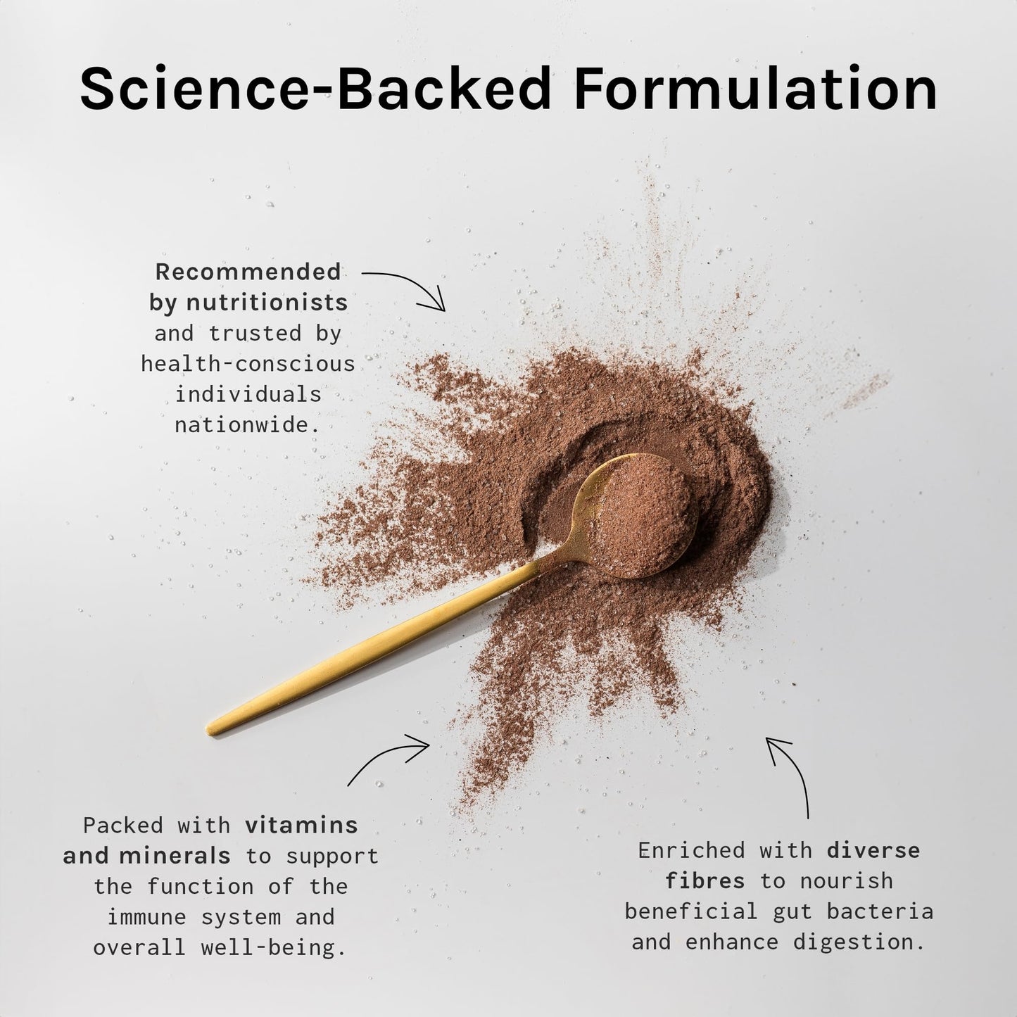 Biomel Complete Gut - Belgian Chocolate - 4 in 1 Gut Health Powder with Diverse Fibres - 450g/30 Servings - Vegan Friendly - Gluten Free - Live Cultures for Gut Health - Delicious & Effective