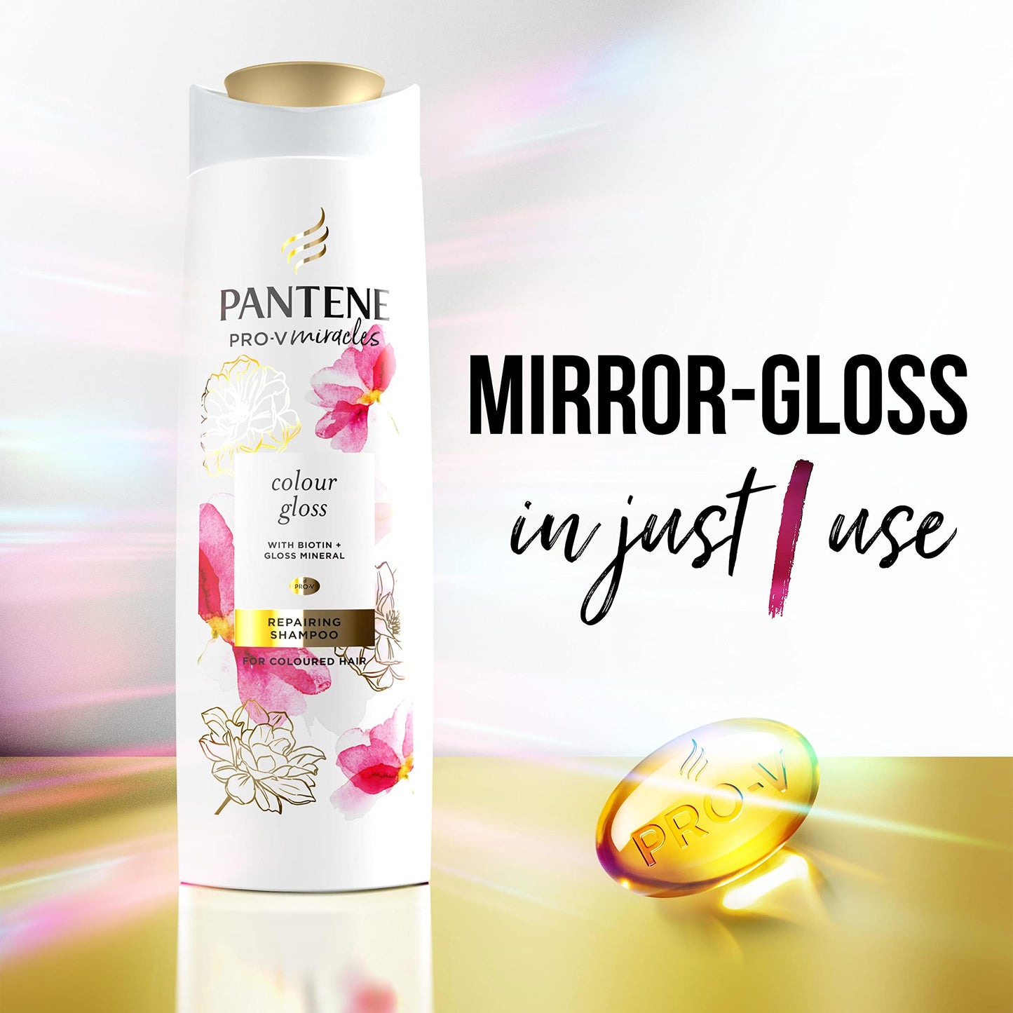 Pantene Colour Shampoo And Conditioner Set + Leave-In Conditioner Spray With Biotin and Niacinamide, Transform Damaged Coloured Hair From Dull To Glossy In 1 Use, 400/275 / 145ml