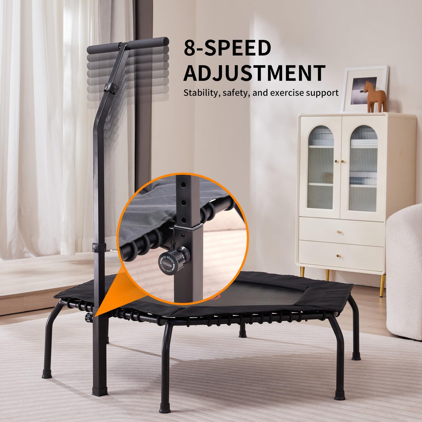 Leikefitness 50" Gym Workout Fitness Trampoline Cardio Trainer Exercise Rebounder Sports Trampoline