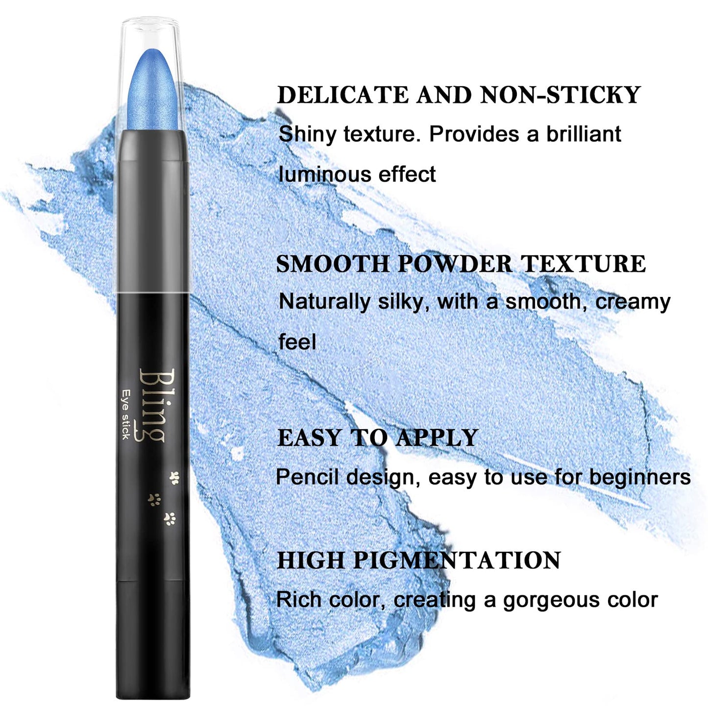 Boobeen Eyeshadow Pencil Crayon Waterproof Eyeshadow Stick Shimmer Cream Eyeshadow Pen Create Glitter Eye Makeup, Easy to Use (13#)