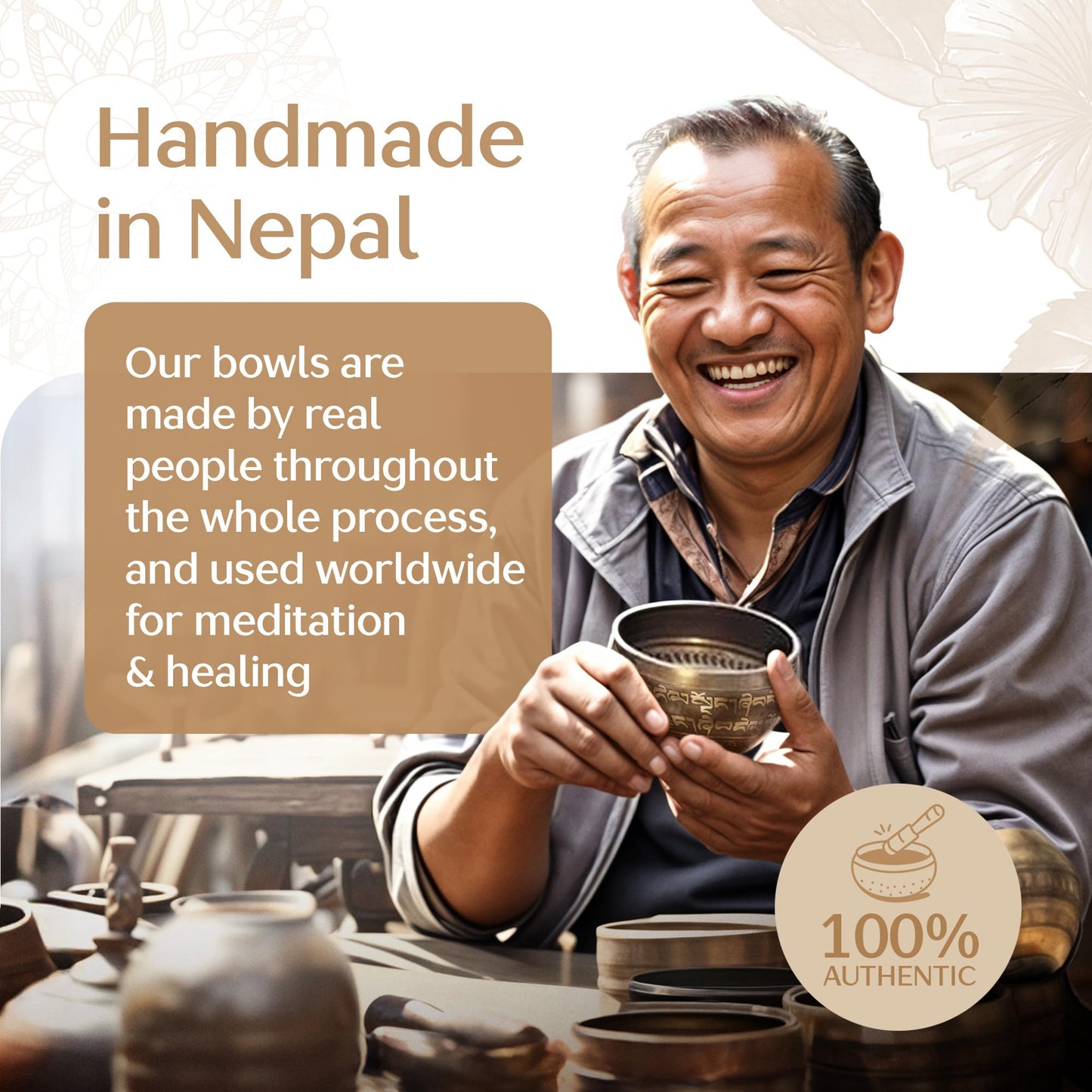 Tibetan Singing Bowl Set – Authentic Hand-Tuned Sound Bowl for Meditation – Complete Meditation Bowl Kit with Cushion, Mallet, and Guide – Perfect Singing Bowl for Yoga, Relaxation, and Sound Healing