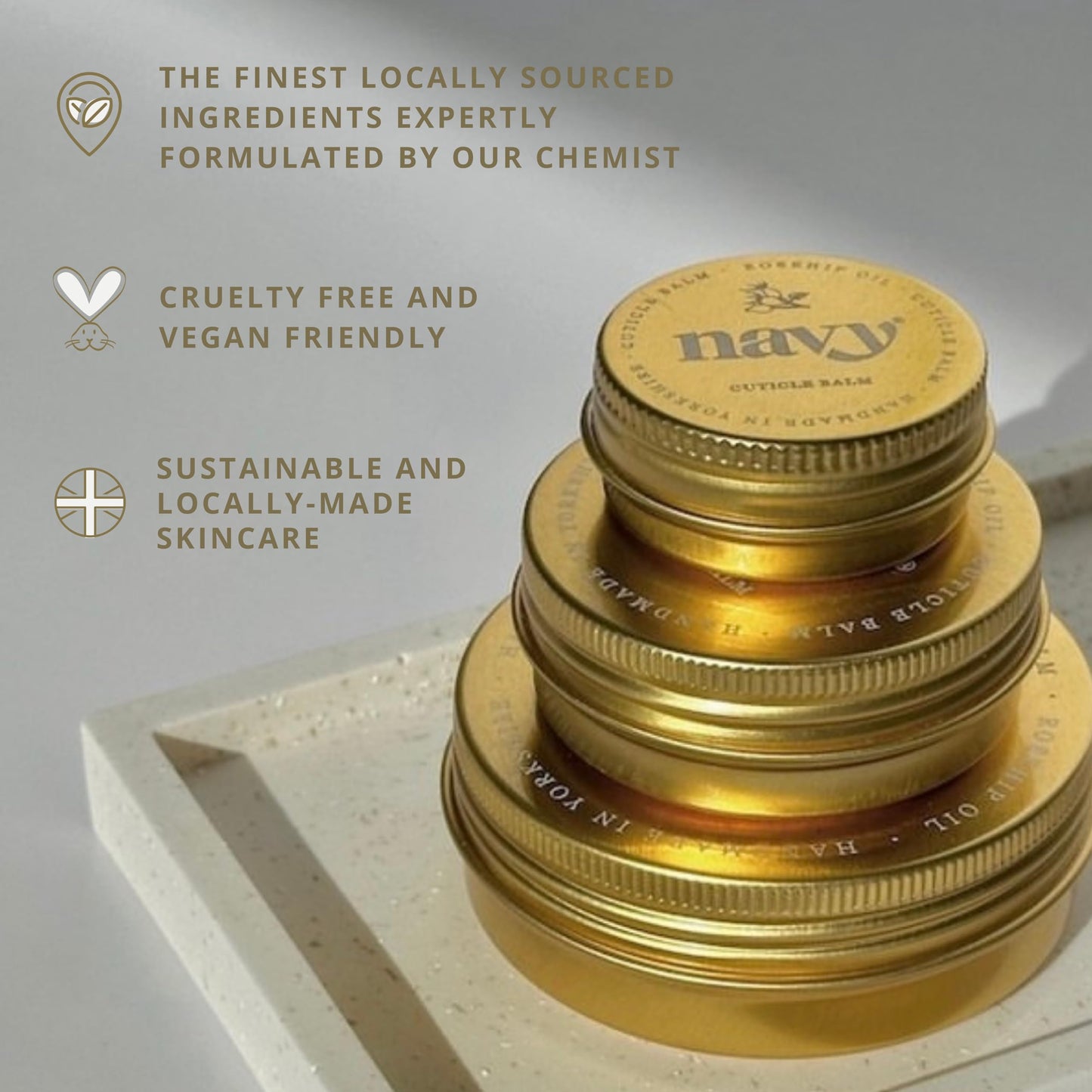Navy Cuticle Balm - 30ml | Promote Nail Growth and Skin Moisturisation | Enriched with Rosehip Oil, Aloe Vera & Coconut Oil | Vegan & Cruelty-Free