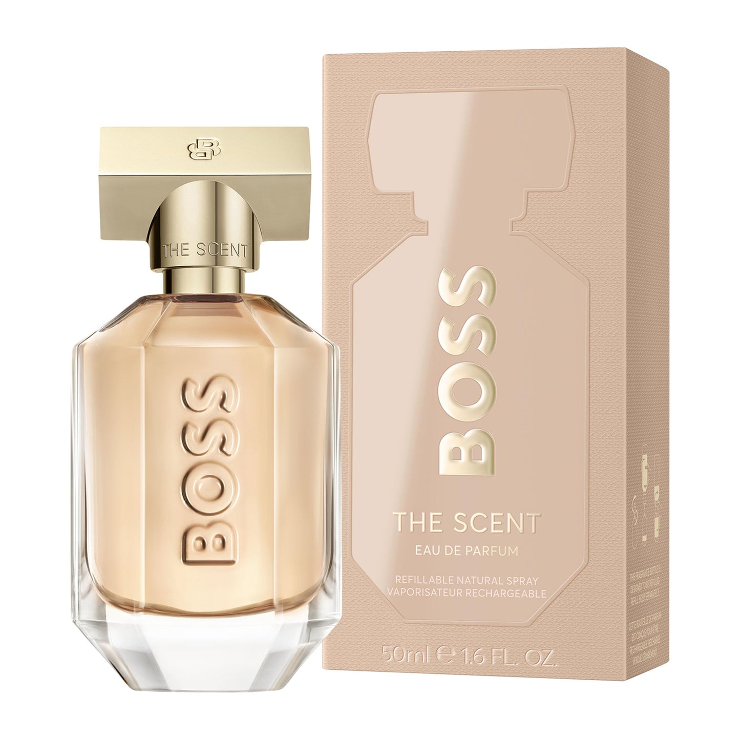 BOSS The Scent - Eau de Parfum for Her - Ambery Fragrance with Notes of Honeyed Peach, Osmanthus Flower and Roasted Cocoa - High Longevity - 50ml