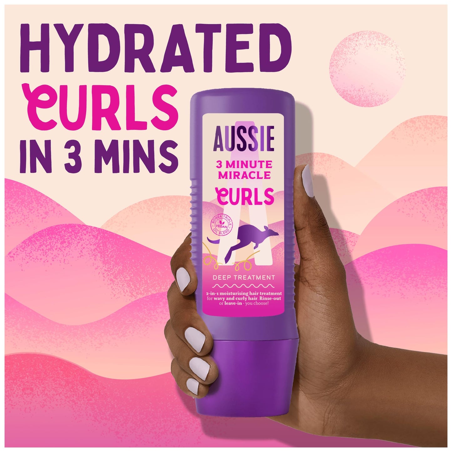 Aussie Curls Shampoo and Conditioner Set with Leave In Conditioner Curl Cream, Curly Hair Products with Coconut Oil, Jojoba Oil & Macadamia Nut Oil 300/225/160 ml