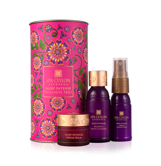 SPA CEYLON Sleep Intense Wellness Trio Set | Intensive Spa Essentials for Deep Rest | Ayurvedic Pampering Kit with Natural Ingredients